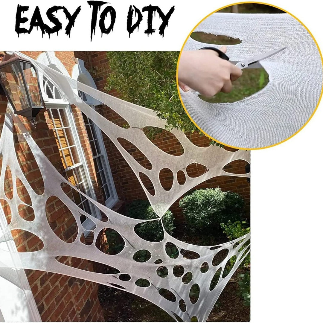 Halloween Spider Webs Decorations with Fake Spiders, Super Stretchy Cobwebs for Halloween decor Indoor and Outdoor