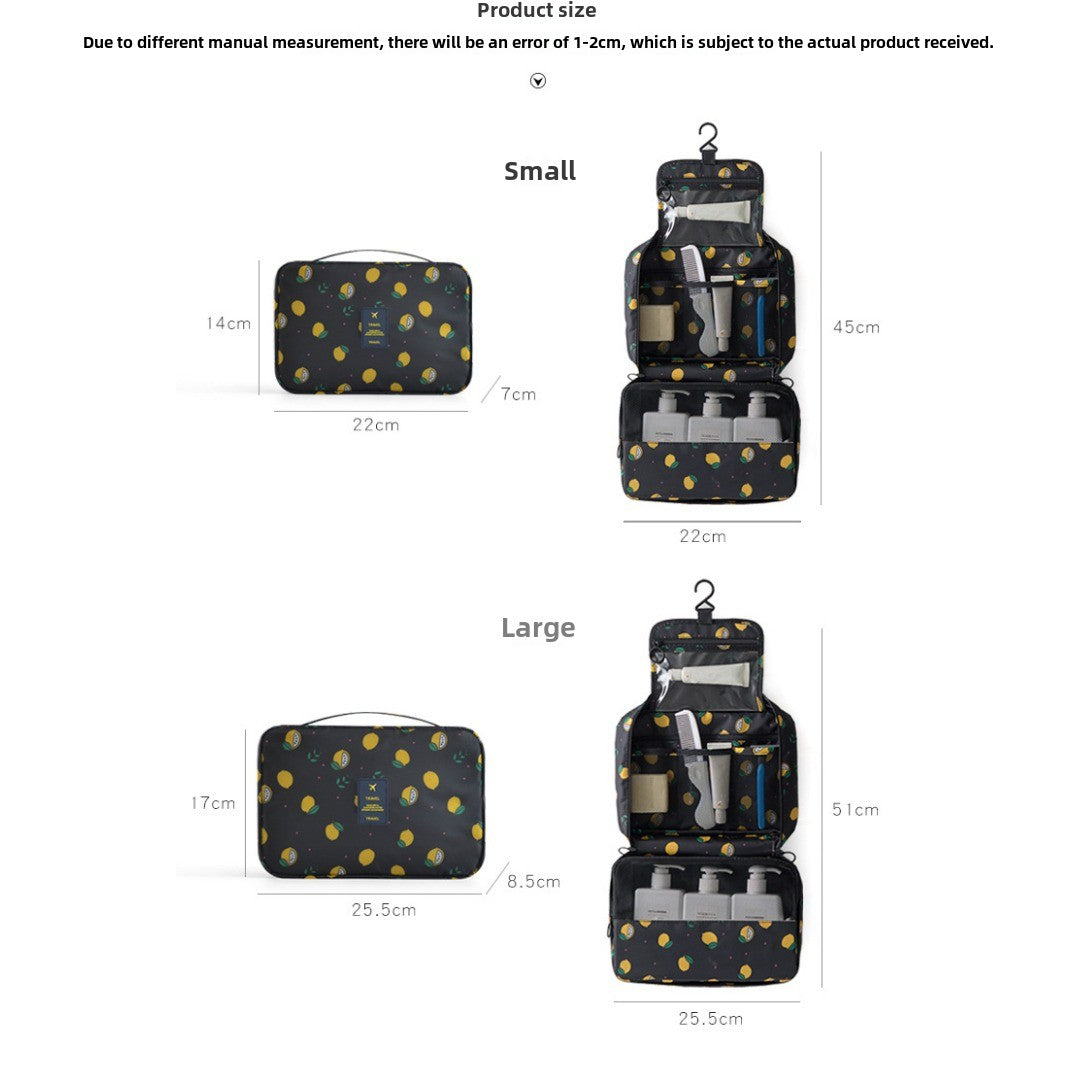 Toiletry Bag, Travel Wash Bag, Printed nylon Cosmetic Bag, Multifunctional Portable Large Capacity Storage Bag, Hangable Wash Bag