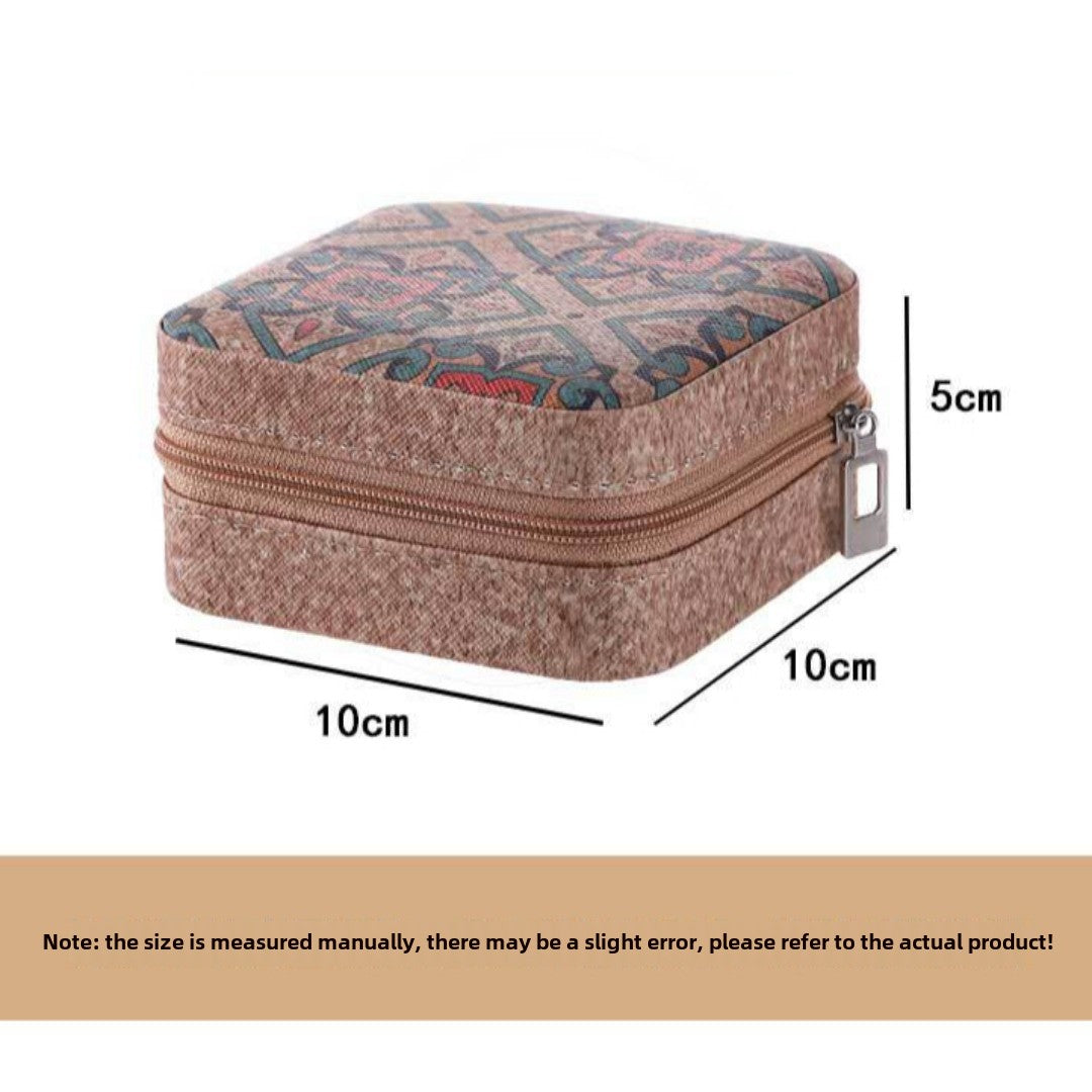 Retro Portable Travel Jewelry Storage Box, Jewelry Box, Compact Ring Storage Box, Jewelry Box, Sewing Box