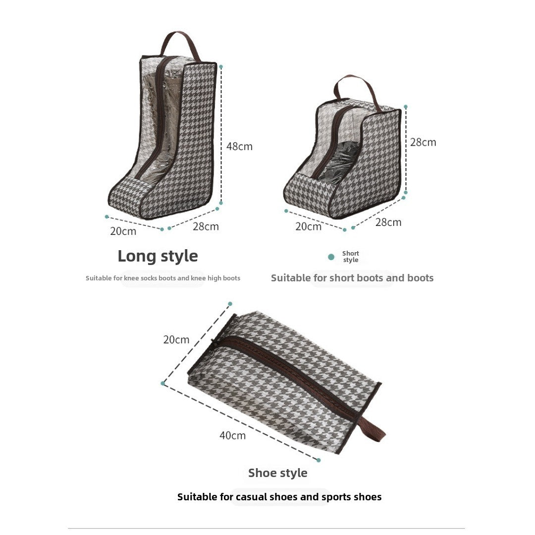 shoe storage bag, multi-functional tote transparent shoe bag, dust-proof and moisture-proof shoe bag, long boots and short boots protective bag.