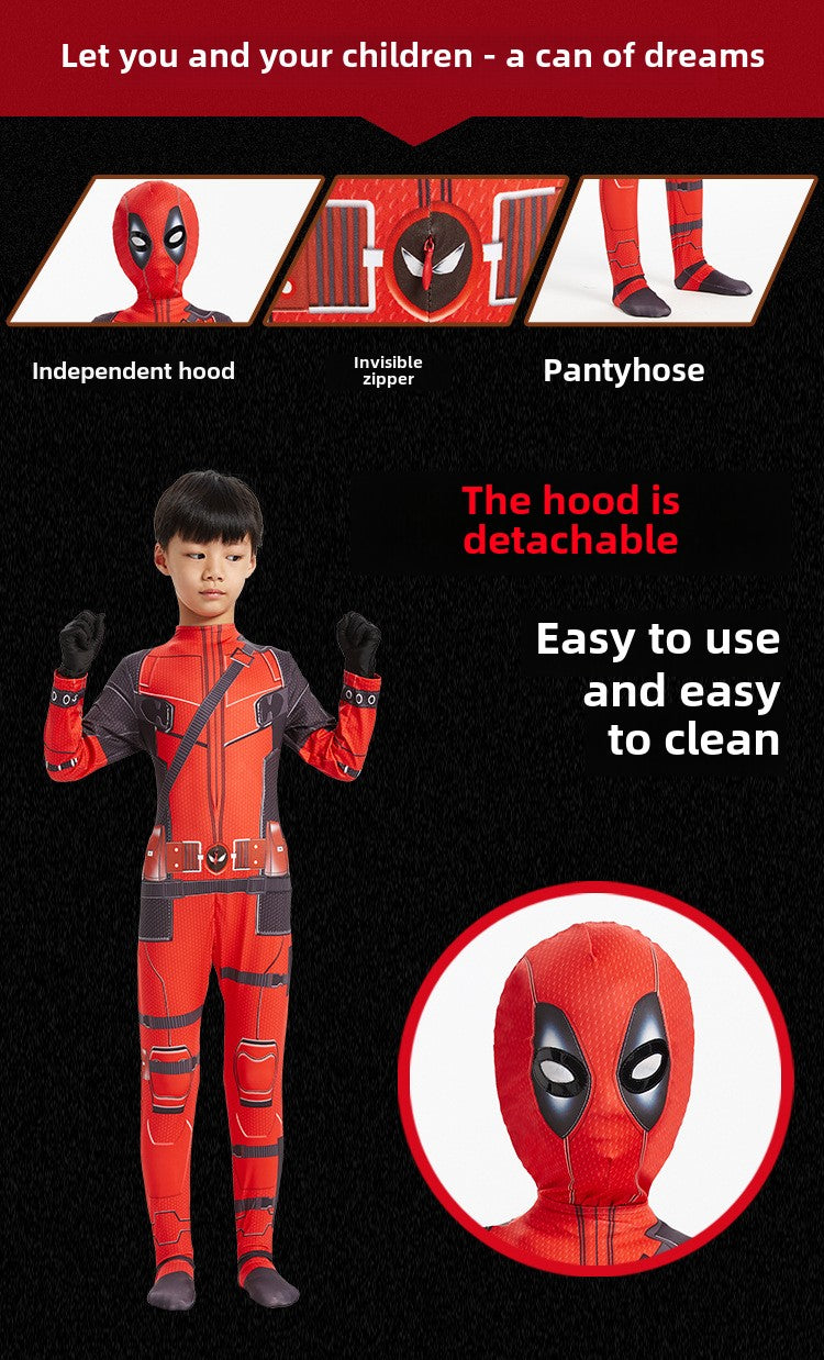 Halloween Costume Deadpool onesie skinny children's clothes adult double knife backpack boys suit costumes boys