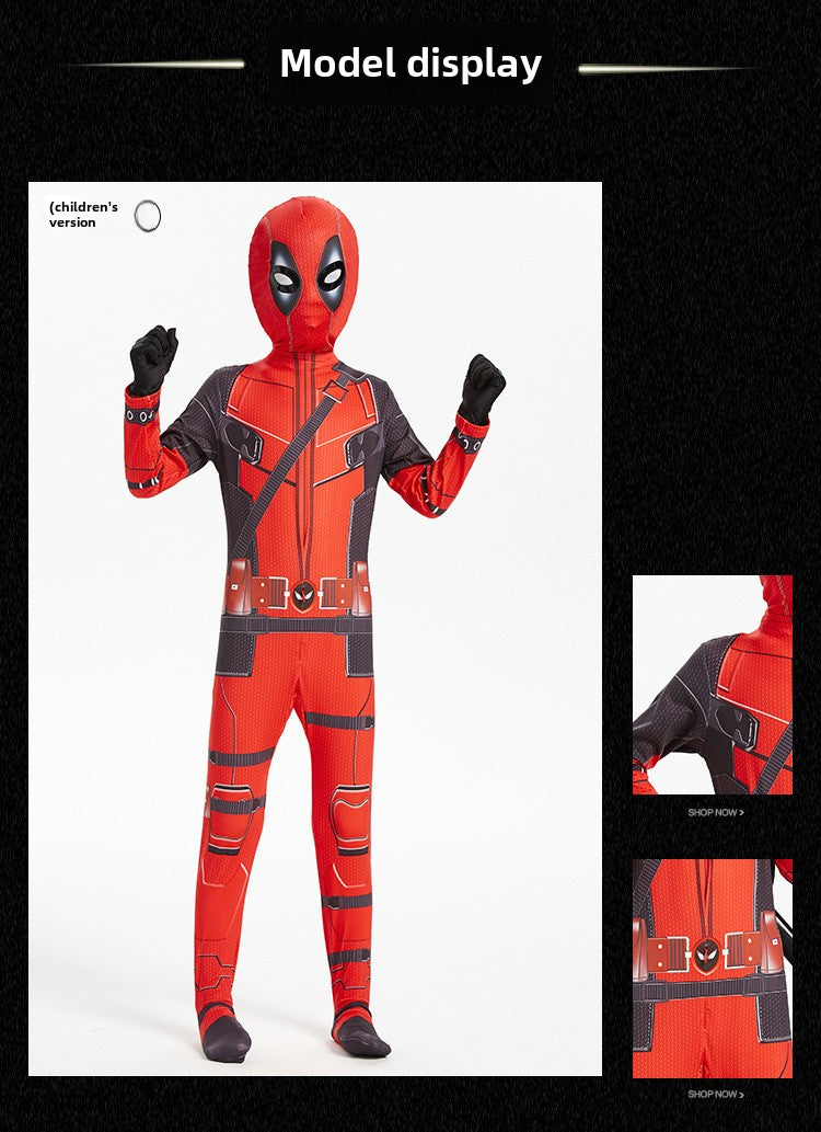 Halloween Costume Deadpool onesie skinny children's clothes adult double knife backpack boys suit costumes boys