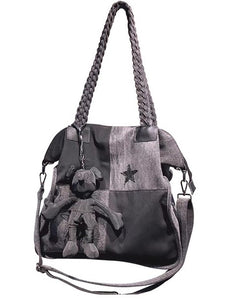 Large Shoulder Bag with Patchwork Details simple Casual Oxford Fabric hobo bag for women