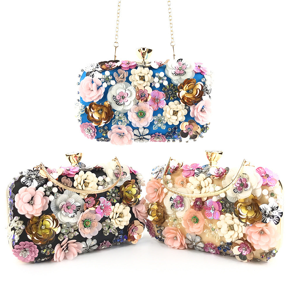 Colorful floral clutch purse evening bag for women formal party handbag