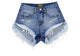 Women's Ripped Denim Summer Jean Shorts High Rise Hem Jeans Shorts