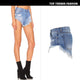 Women's Ripped Denim Summer Jean Shorts High Rise Hem Jeans Shorts