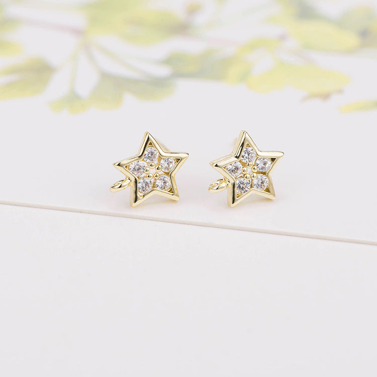 Gold Star Hoop Earrings for Women