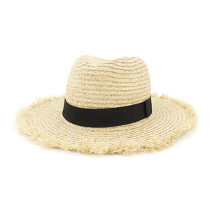 Handmade Crochet Straw Hat Sun Shade Proof Fisherman Hat
