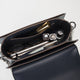 Genuine leather small crossbody bag  multi pockets contrast tone