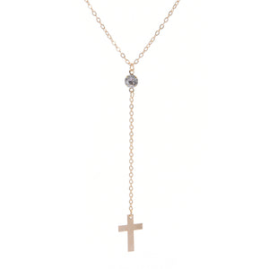 Fashion Simple Diamond Necklace Alloy Cross Pendant Necklace NK08210501