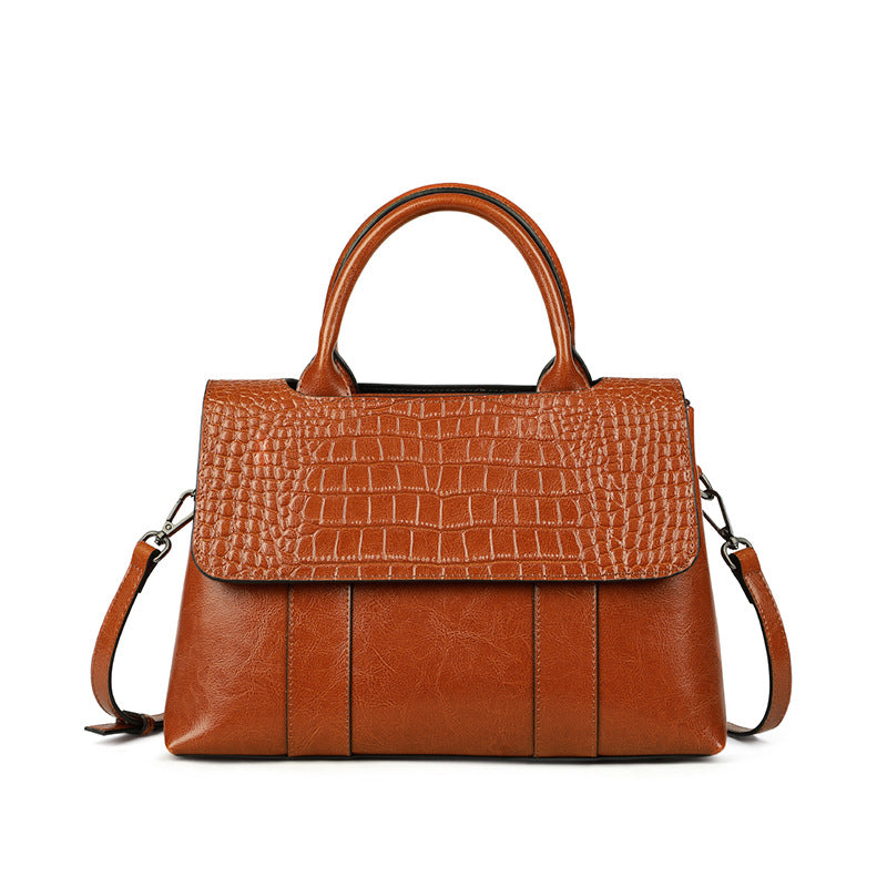 Women tote crossbody bag genuine leather crocodile