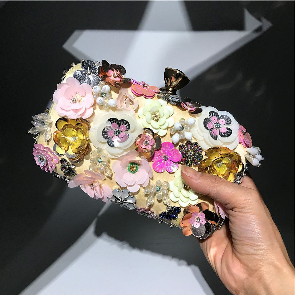 Colorful floral clutch purse evening bag for women formal party handbag