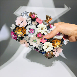 Colorful floral clutch purse evening bag for women formal party handbag