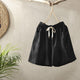 Cotton Linen Shorts for Women Loose Pants Retro Casual SHT08210501