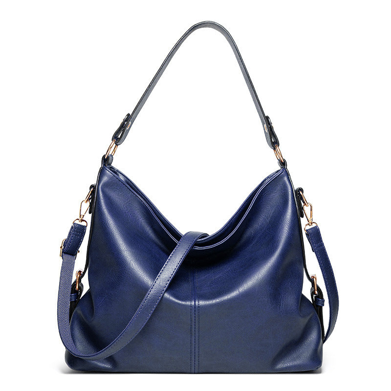 Causal hobo bag for women vegan leather with crossbody long strap in tan, blue, grey, black