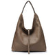 Hobo Bag for Women Solid Simple Chic Large Capacity Genuine Leather H071807