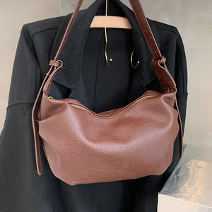 Genuine leather women hobo bag simple boho style trendy