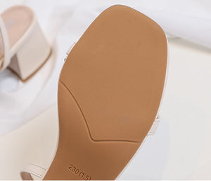 Women’s Ankle Strap Mid Stiletto Heel Sandal  Open-toed Fairy Style