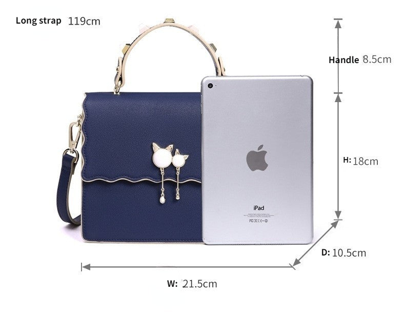 Genuine leather handbags portable fashion simple shoulder bag trendy all-match crossbody bag