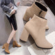 Women's Stacked Heel Ankle Bootie Shoes