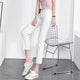 White Jeans Thin and Straight Slim for Spring and Autumn Cropped pants