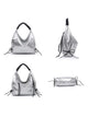 Women hobo bag metallic silver MT1139-8 SL
