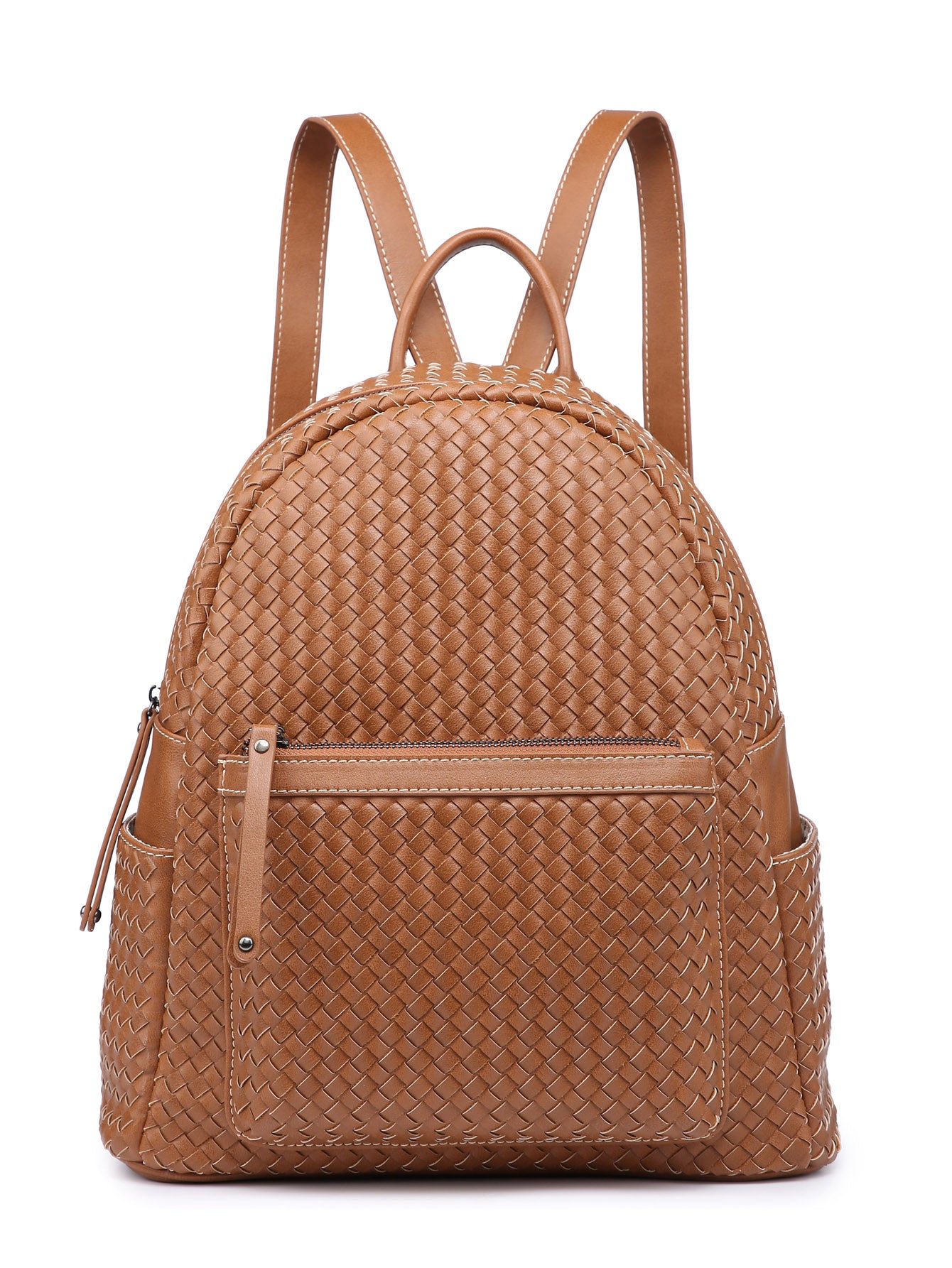 Woven backpack purse for women beige 2068 BR