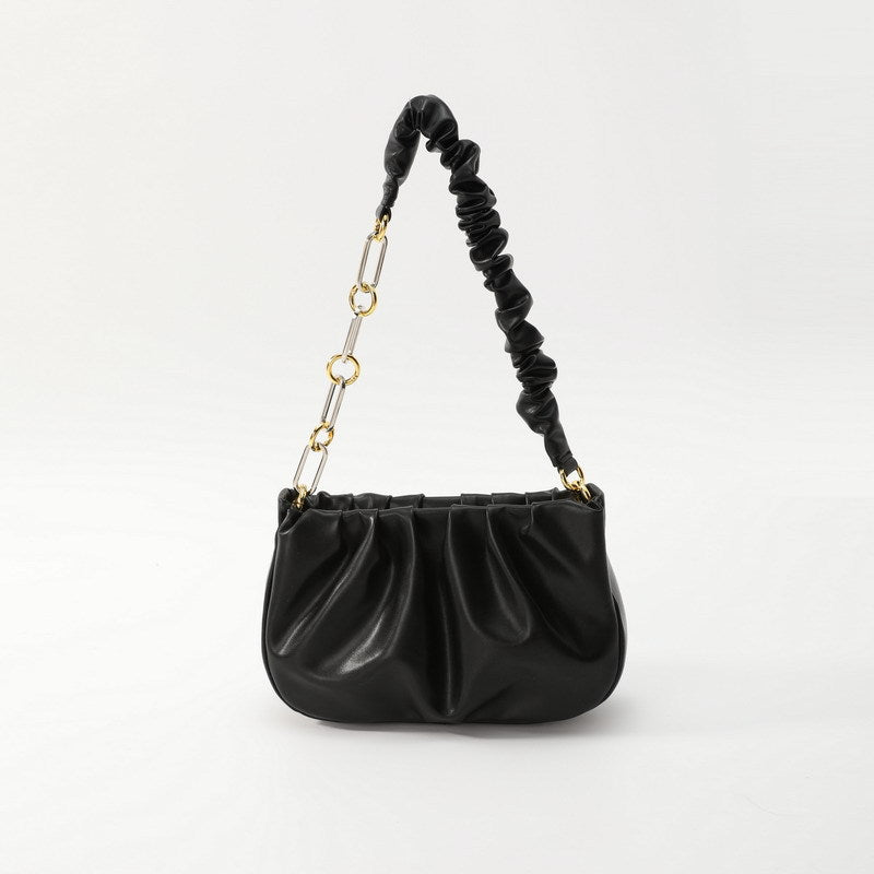 Small shoulder bag wrinkle feature with chain strap 8002