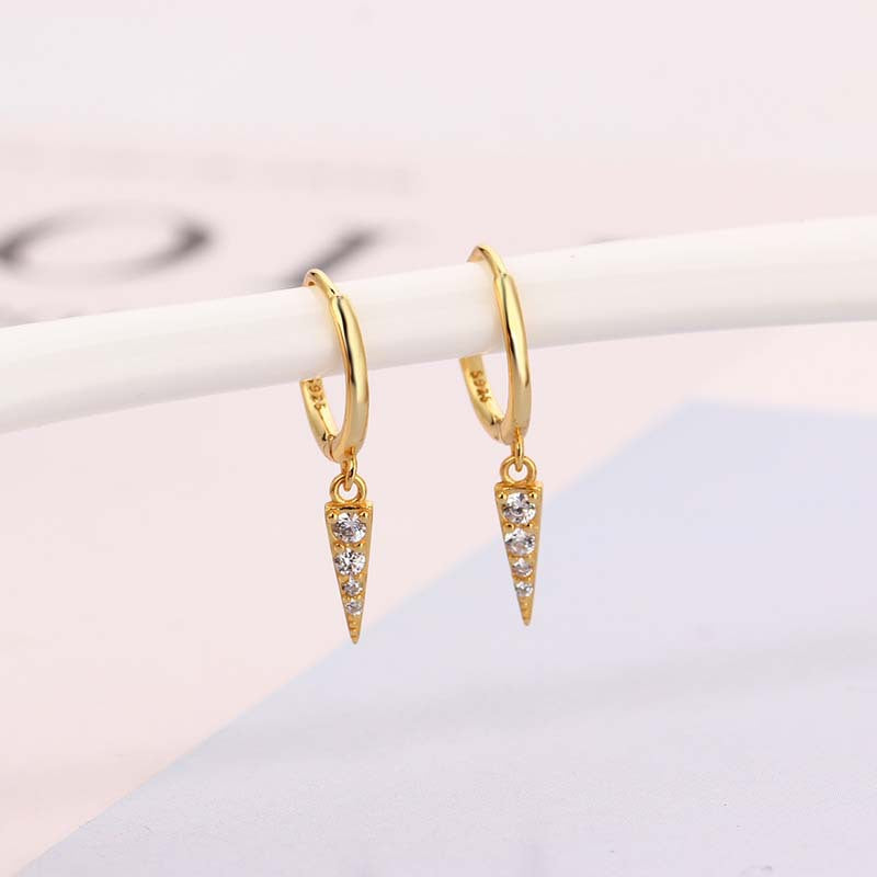 Flash diamond Triangle Cone Punk Earrings for Women ER08210501