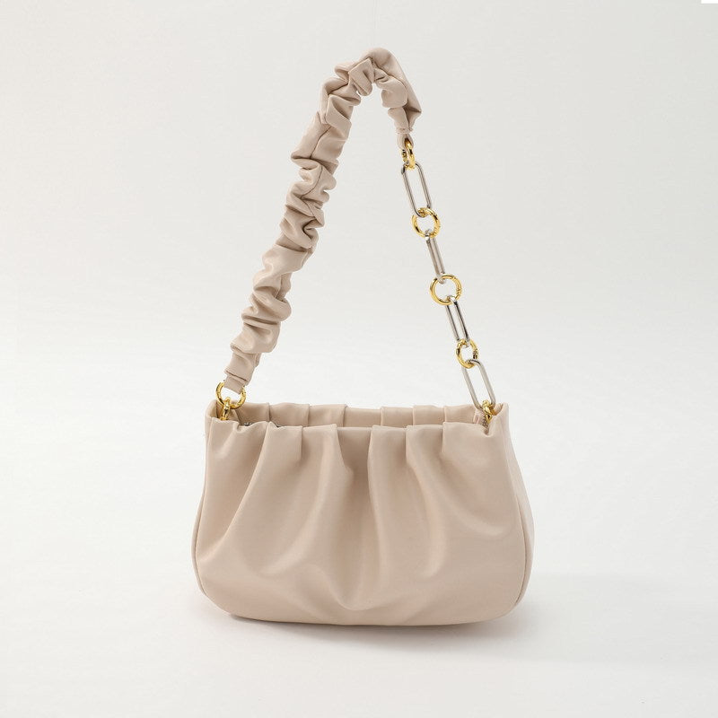 Small shoulder bag wrinkle feature with chain strap 8002