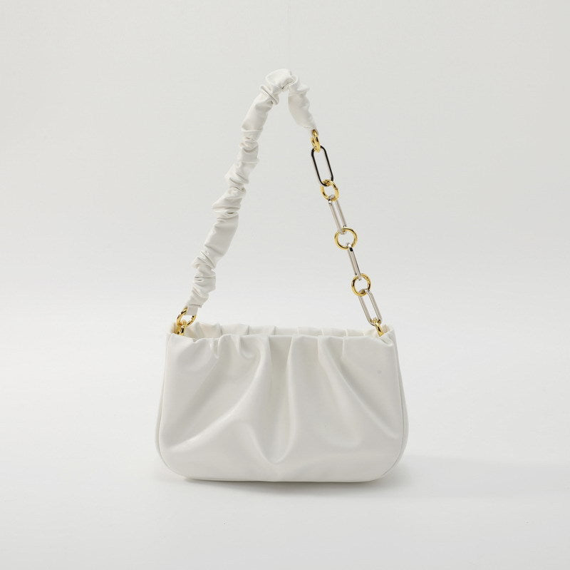 Small shoulder bag wrinkle feature with chain strap 8002