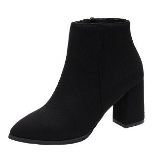 Women's Stacked Heel Ankle Bootie Shoes