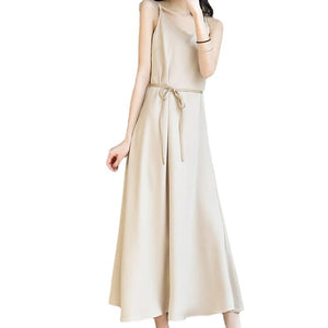 Summer Dresses for Women Sleeveless Loose Sling Maxi Dresses Casual Plain Cami Long Dress