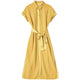 Womens Summer Silk Short Sleeve Midi Dresses