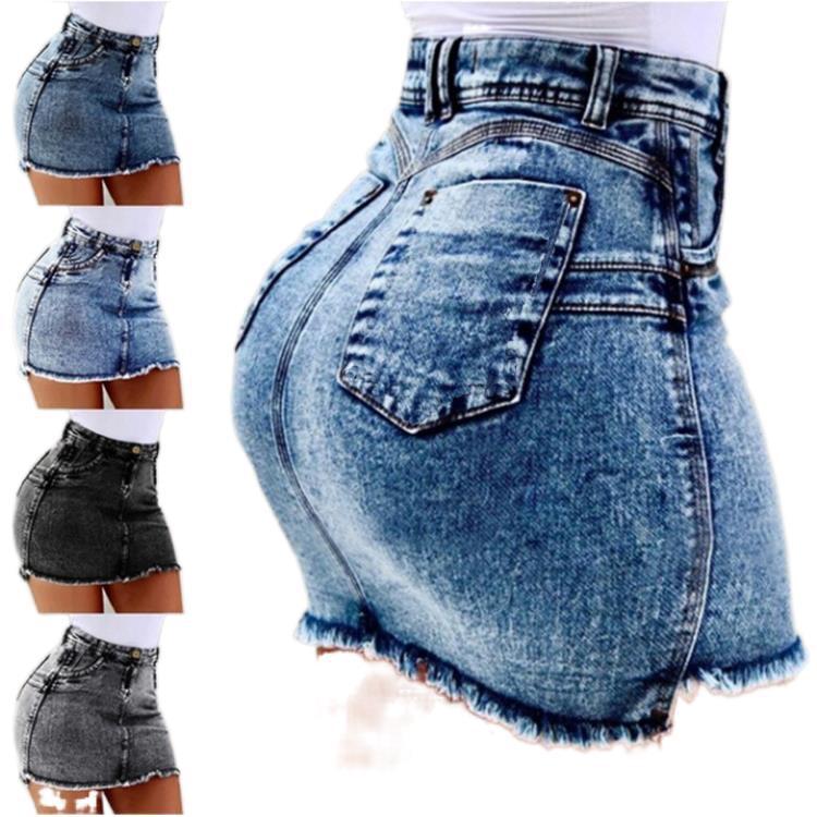 Women's Casual Denim Shorts Frayed Raw Hem Ripped Jeans Shorts