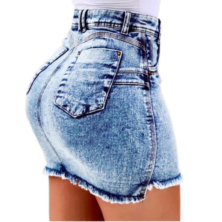 Women's Casual Denim Shorts Frayed Raw Hem Ripped Jeans Shorts