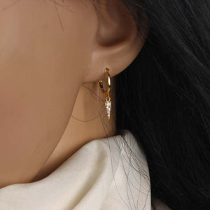 Flash diamond Triangle Cone Punk Earrings for Women ER08210501