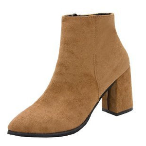 Women's Stacked Heel Ankle Bootie Shoes