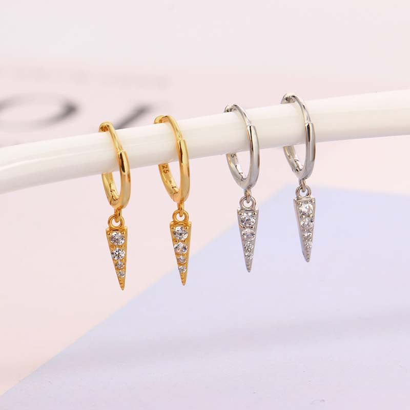 Flash diamond Triangle Cone Punk Earrings for Women ER08210501