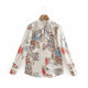 Digital Printed Butterfly Bow Blouse Top SK08210501