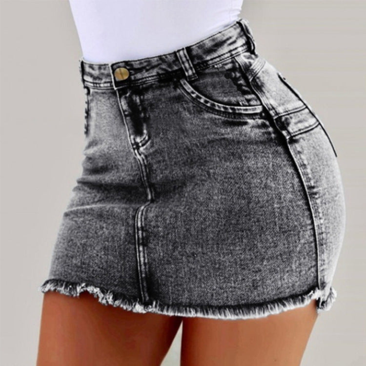 Women's Casual Denim Shorts Frayed Raw Hem Ripped Jeans Shorts