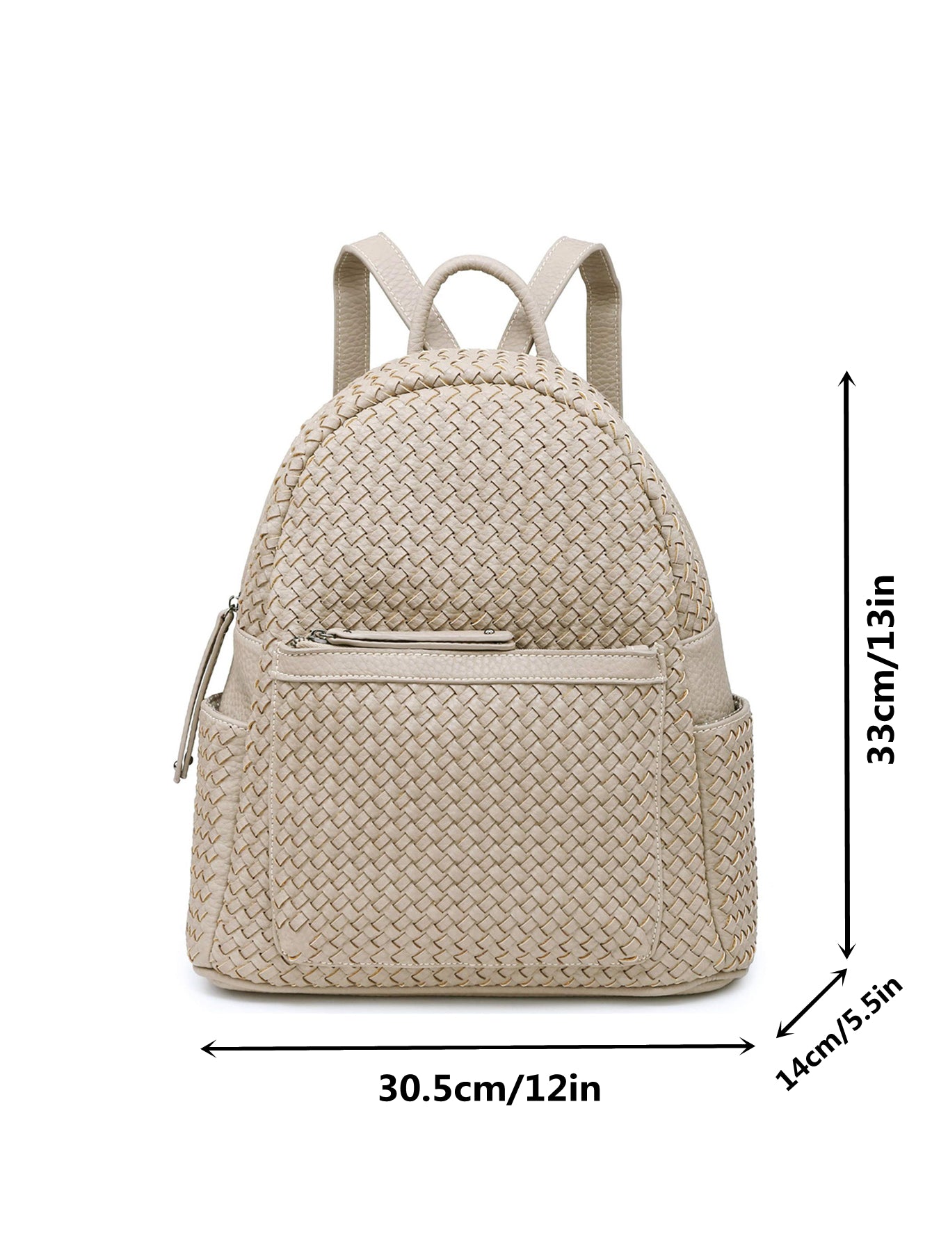 Woven backpack purse for women beige 2068 BE