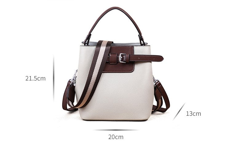 Genuine leather crossbody bucket bag all-match shoulder bag