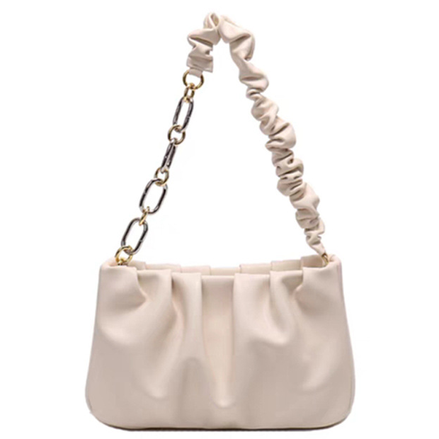 Small shoulder bag wrinkle feature with chain strap 8002